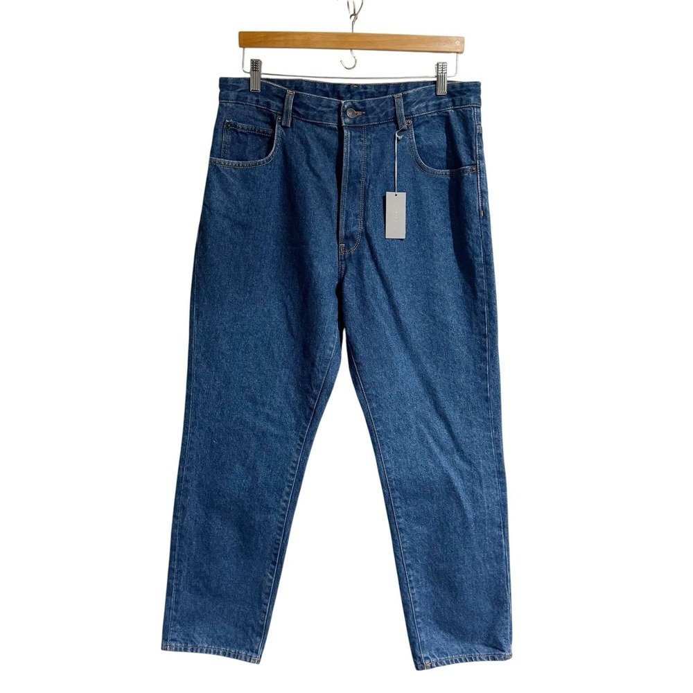 6397 NP029 Shorty Eco Dark Denim 30 Slouchy Tapered Ankle Cotton Jeans